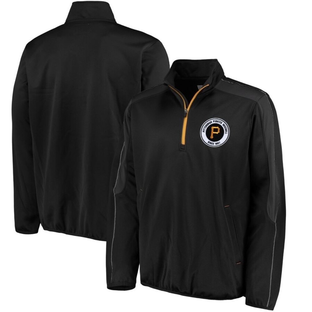 Pittsburgh Pirates G-III Sports Black Synergy Half-Zip Pullover Jacket XL